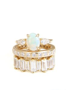 Jasmine Opal and Cubic Zirconia Ring