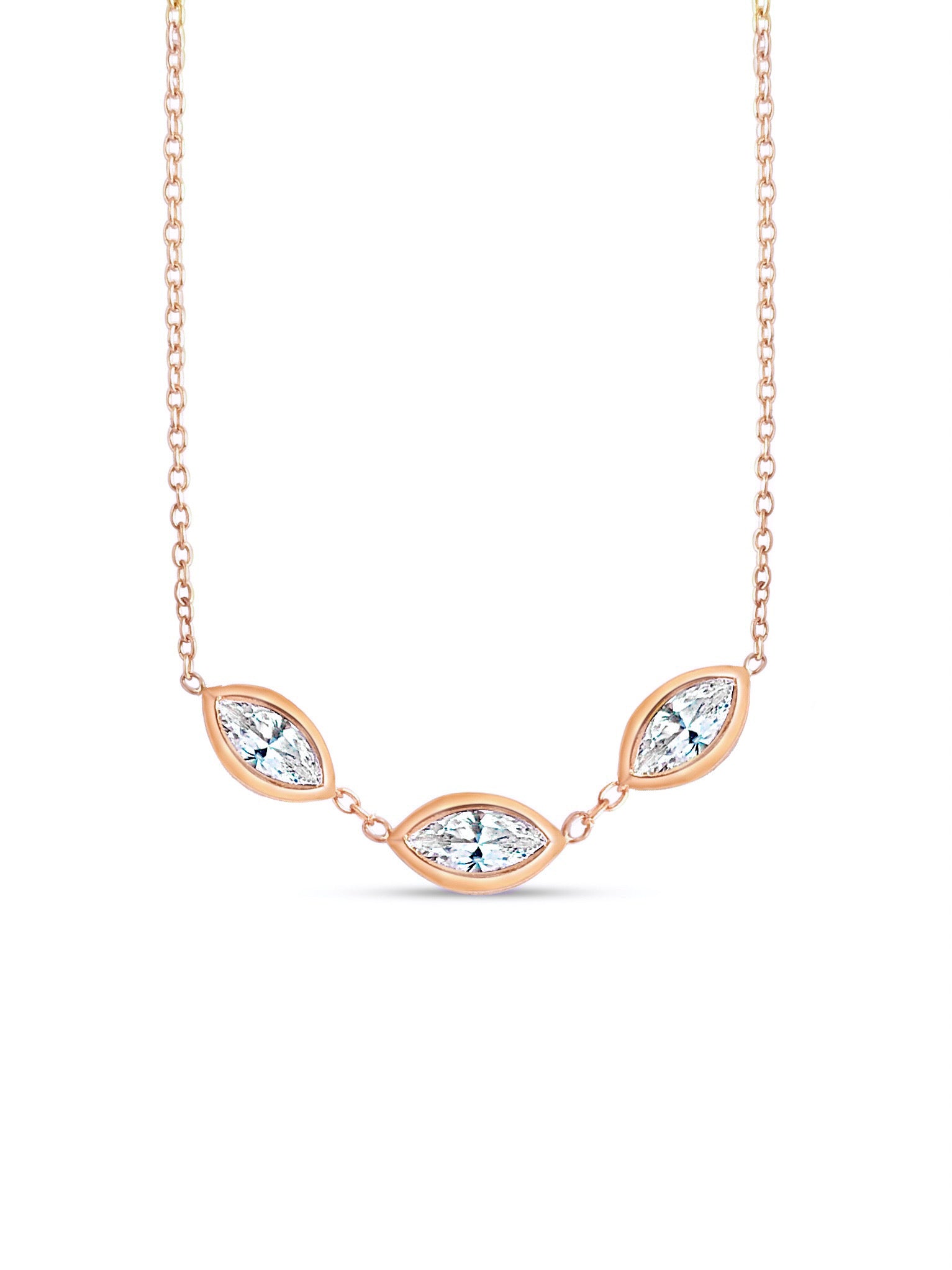 Trinity Marquise Moissanite Necklace