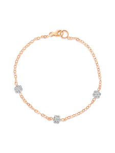 Diane Two-Tone Diamond Cluster Bracelet