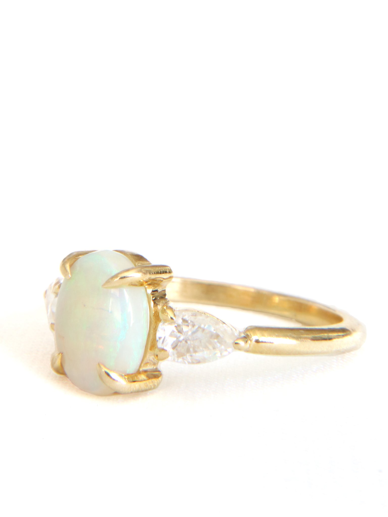 Jasmine Opal and Moissanite Ring