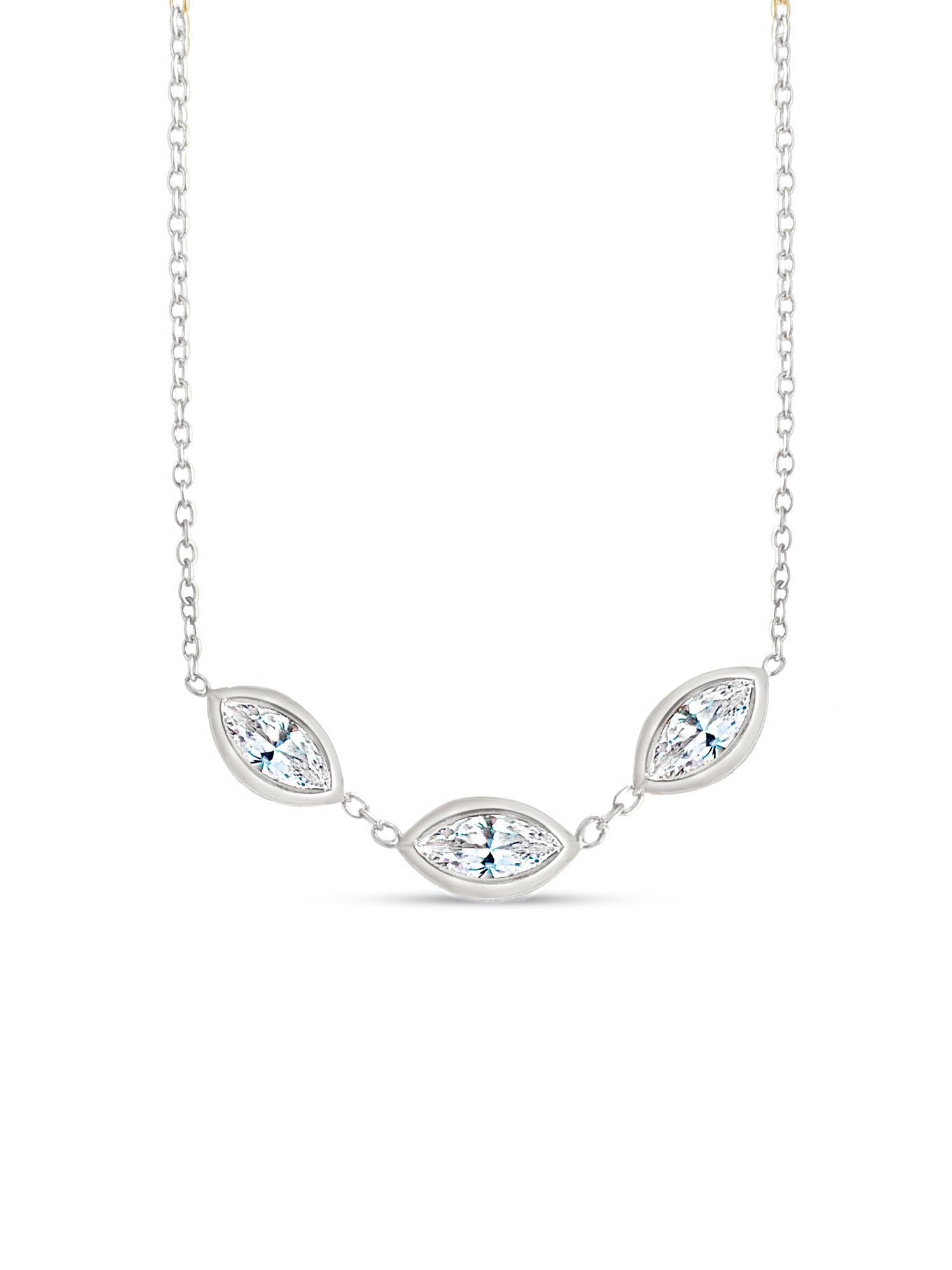 Trinity Marquise White Sapphire Necklace