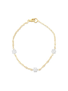Diane Two-Tone Diamond Cluster Bracelet