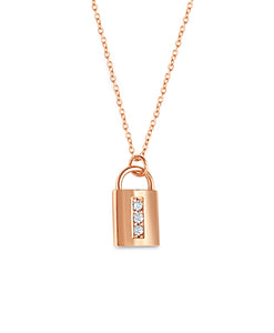 Tiffany Lock Pendant in Rose Gold with Diamonds