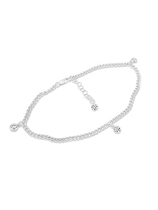 Abella Curb Chain Anklet in Silver