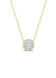 Naomi Round Halo Diamond Necklace