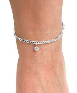 Abella Curb Chain Anklet in Silver
