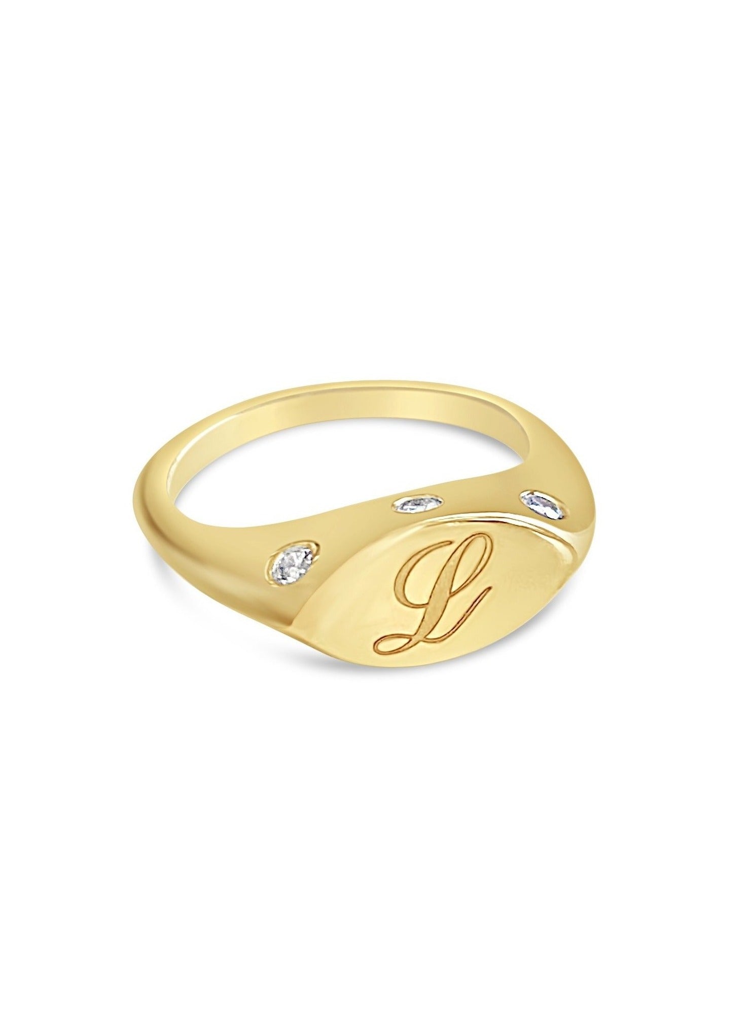 Jacqueline Signet Ring in 10K Solid Gold
