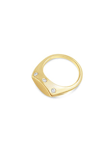 Jacqueline Diamond Signet Ring in 10K Solid Gold