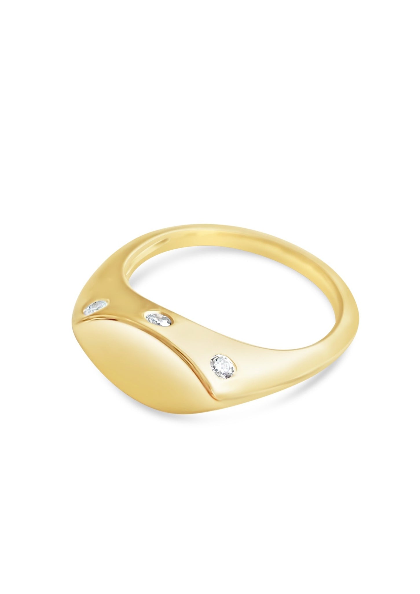 Jacqueline Moissanite Signet Ring in 10K Solid Gold